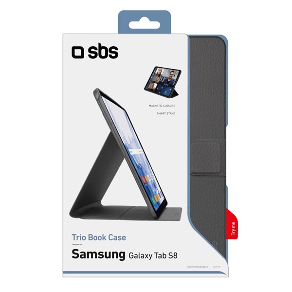 SBS Puzdro Trio Book Pro pre Samsung Galaxy Tab S8 2022, čierna