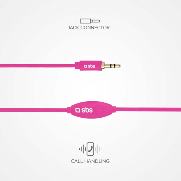 SBS Studio Mix 10 In-Ear Stereo Earset with Microphone, pink