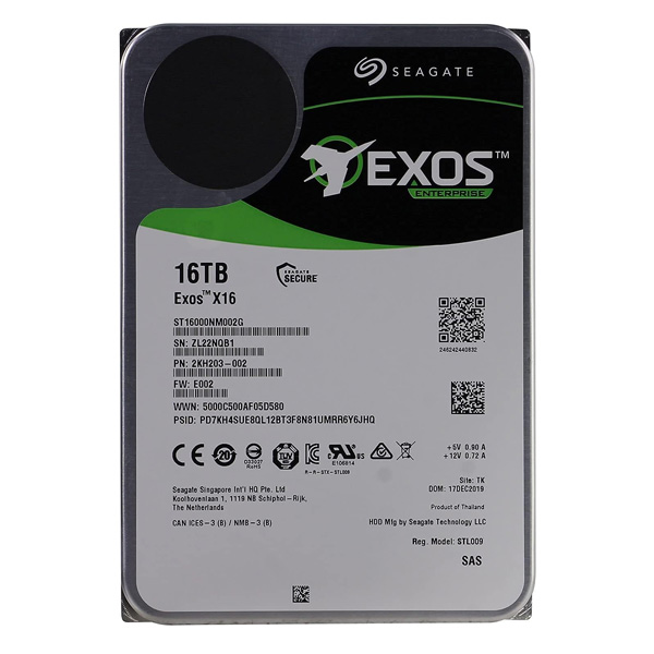Seagate Exos X16 Pevný disk HDD 512E/4KN SAS 16 TB 3,5" SAS 7200