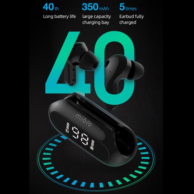 Mibro Earbuds 3 bezdrôtové slúchadlá TWS, čierna