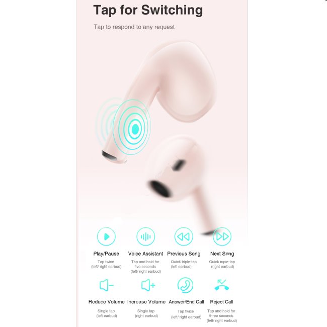 Mibro Earbuds 4 bezdrôtové slúchadlá TWS, ružová