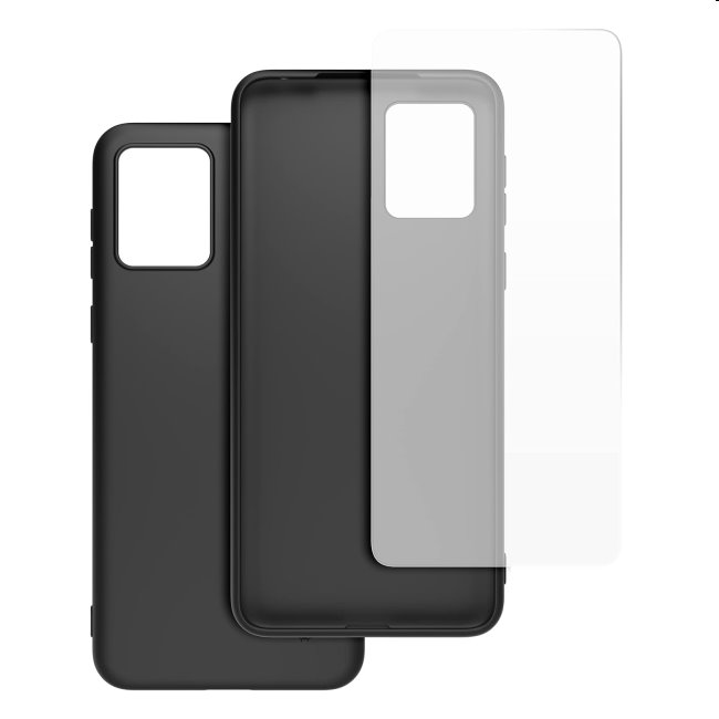 Zadný kryt a ochranné sklo CASR pre Motorola Moto E13, čierna