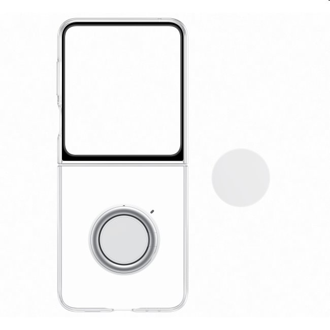 Zadný kryt Clear Gadget pre Samsung Galaxy Z Flip5, transparentná (s odnímateľným úchytom)