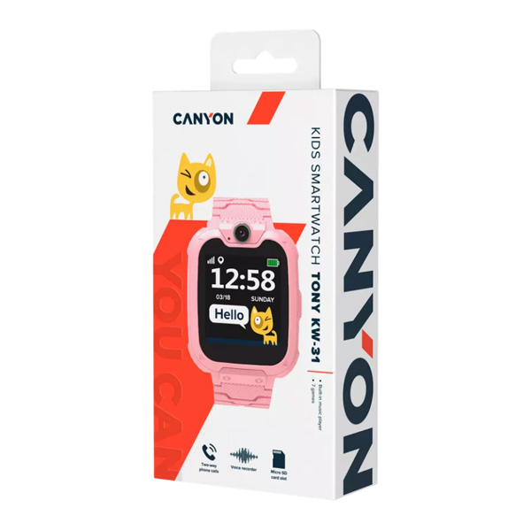 Canyon KW-31, Tony, smart hodinky pre deti, ružové
