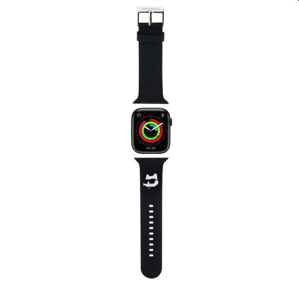 Karl Lagerfeld Choupette Head NFT remienok pre Apple Watch 42/44 mm, čierna