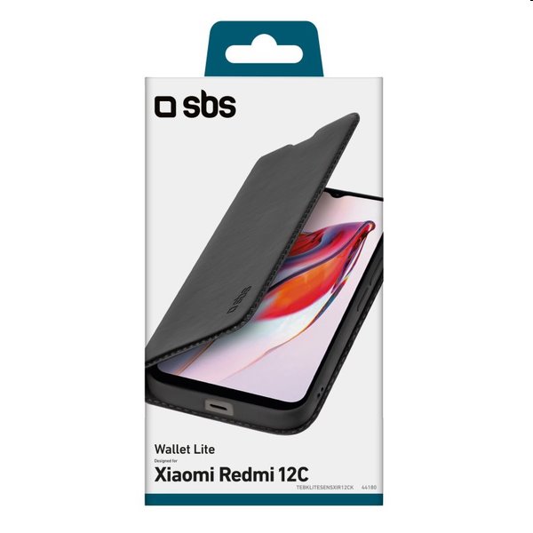 Knižkové puzdro SBS Book Wallet Lite pre Xiaomi Redmi 12C, čierna