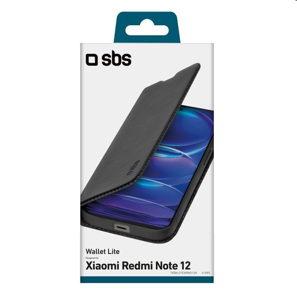 Knižkové puzdro SBS Book Wallet Lite pre Xiaomi Redmi Note 12, čierna