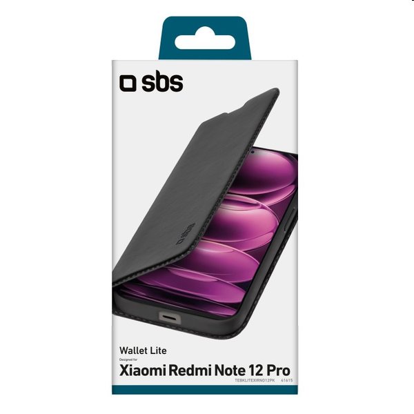 Knižkové puzdro SBS Book Wallet Lite pre Xiaomi Redmi Note 12 Pro 5G/Poco X5 Pro, čierna