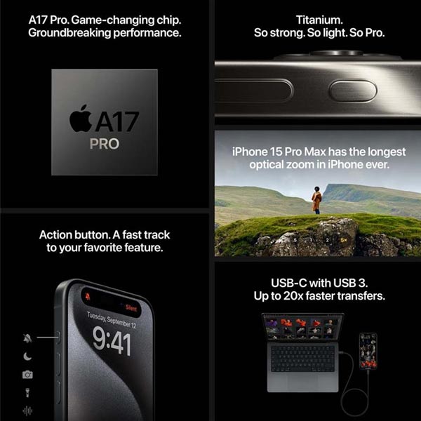 Apple iPhone 15 Pro 128GB, titánová biela