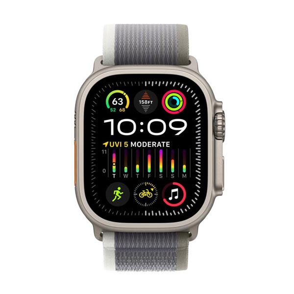 Apple Watch Ultra 2 GPS , 49mm , titánové puzdro  s trailovým remienkom zelená/šedá - S/M