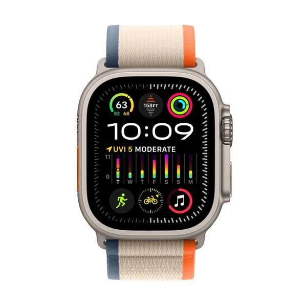 Apple Watch Ultra 2 GPS , 49mm , titánové puzdro  s trailovým remienkom oranžová/béžová - M/L