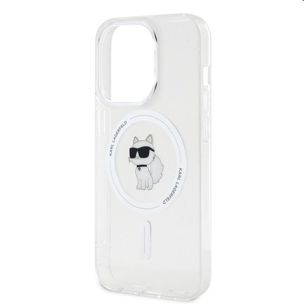 Zadný kryt Karl Lagerfeld IML Choupette MagSafe pre Apple iPhone 15 Pro, transparentná