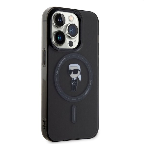 Zadný kryt Karl Lagerfeld IML Ikonik MagSafe pre Apple iPhone 15 Pro, čierna