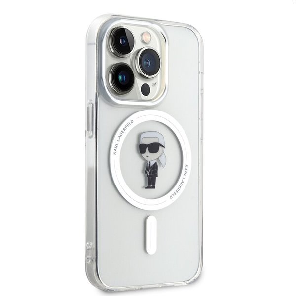 Zadný kryt Karl Lagerfeld IML Ikonik MagSafe pre Apple iPhone 15 Pro, transparentná