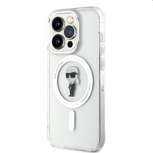 Zadný kryt Karl Lagerfeld IML Ikonik MagSafe pre Apple iPhone 15 Pro, transparentná