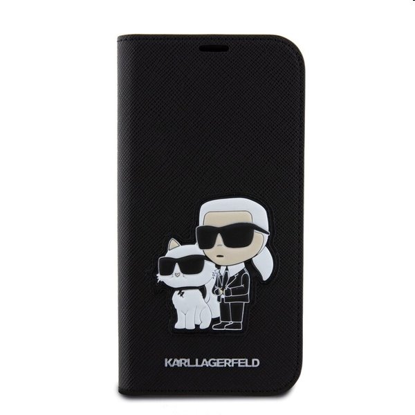 Zadný kryt Karl Lagerfeld PU Saffiano Karl and Choupette NFT Book pre Apple iPhone 15, čierna