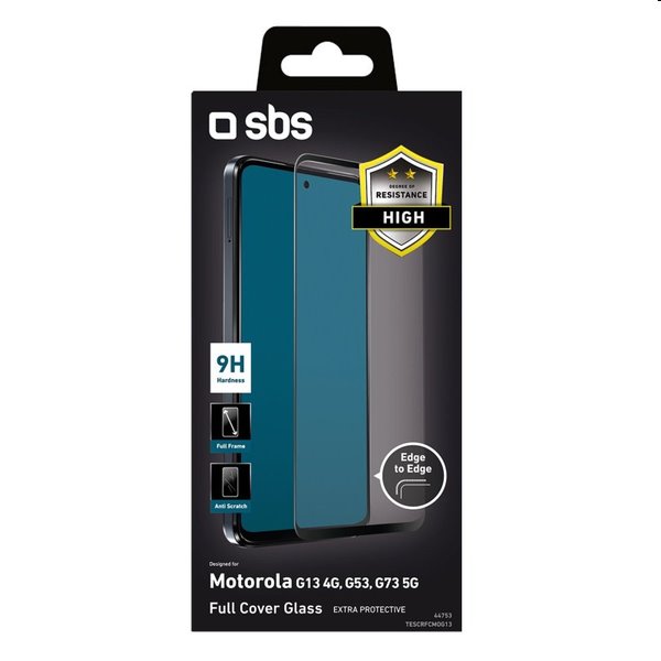 Tvrdené sklo SBS Full Cover pre Motorola Moto G13, G53, G73 5G, čierna
