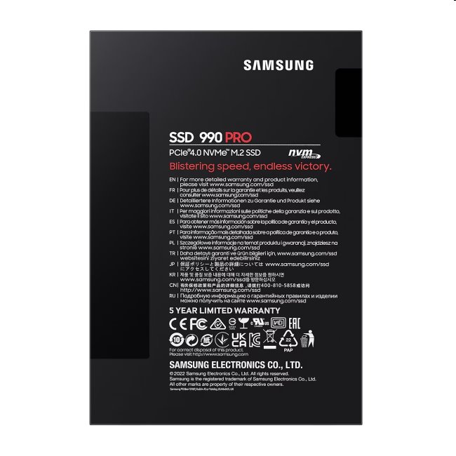 Samsung SSD disk 990 PRO, 4 TB, NVMe M.2