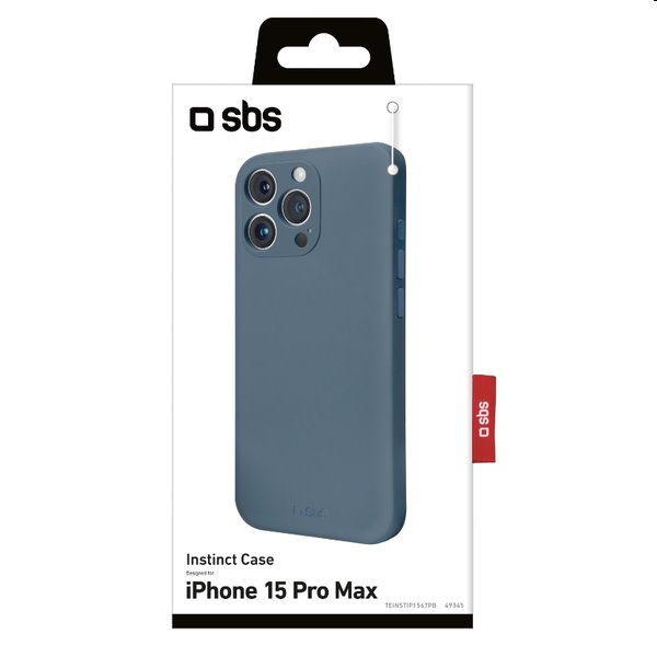 Zadný kryt SBS Instinct Cover pre Apple iPhone 15 Pro Max, modrá