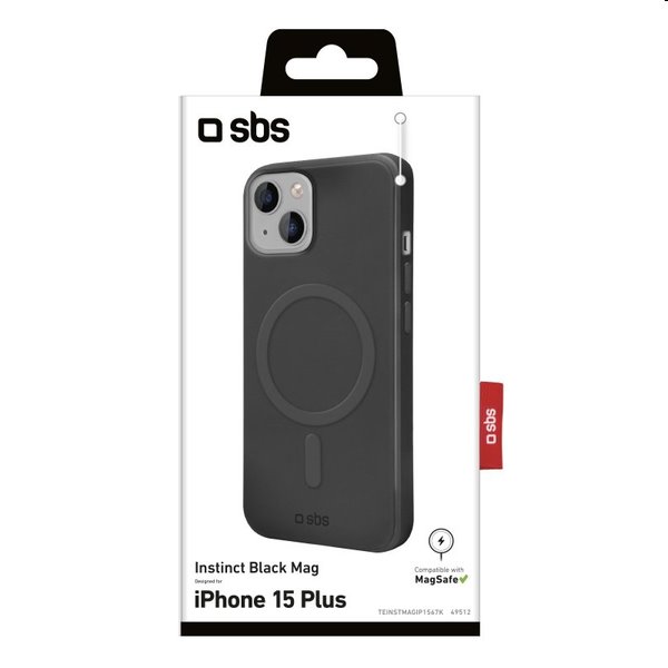 Zadný kryt SBS Instinct s MagSafe pre Apple iPhone 15 Plus, čierna
