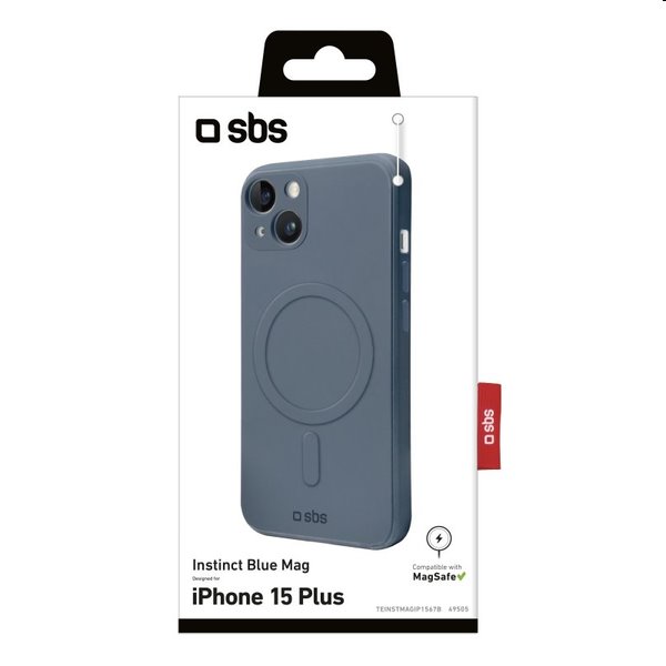 Zadný kryt SBS Instinct s MagSafe pre Apple iPhone 15 Plus, modrá