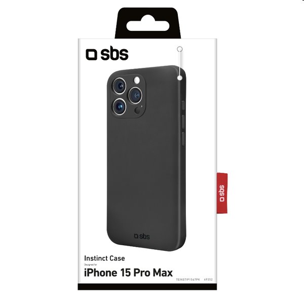 Zadný kryt SBS Instinct pre Apple iPhone 15 Pro Max, čierna
