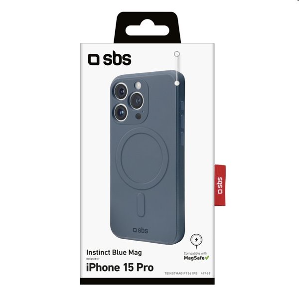 Zadný kryt SBS Instinct s MagSafe pre Apple iPhone 15 Pro, modrá