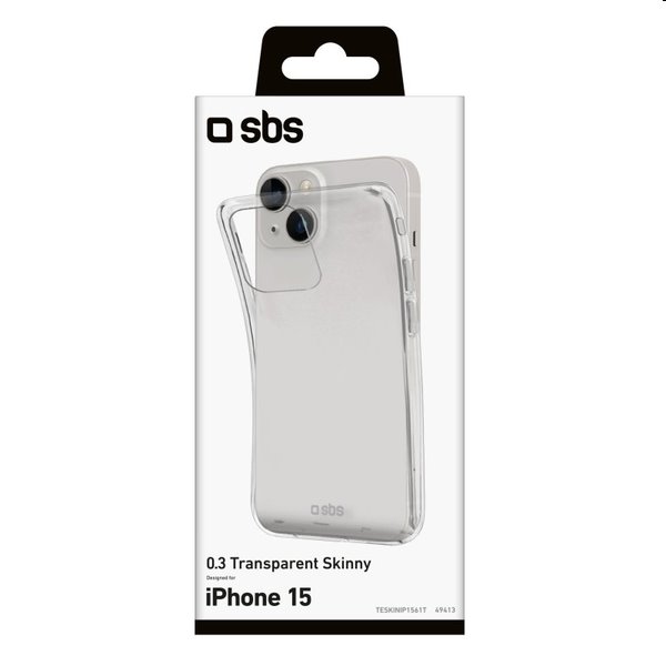 Zadný kryt SBS Skinny pre Apple iPhone 15, transparentná