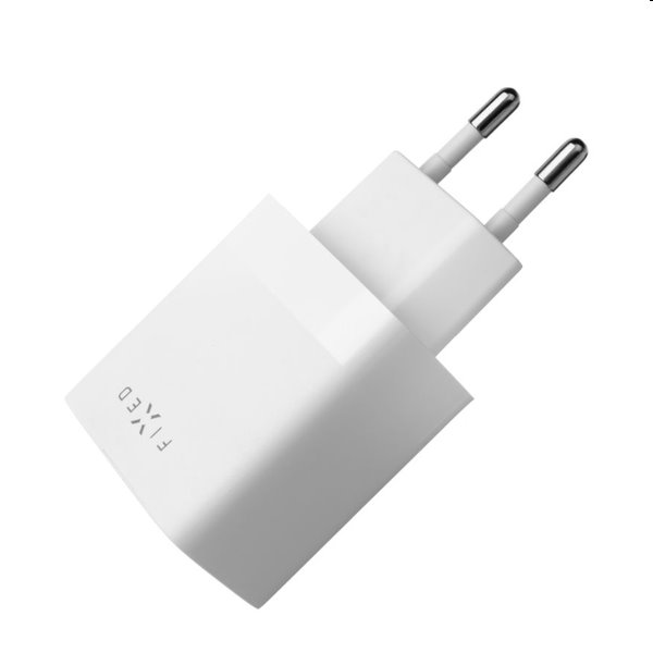 FIXED Sieťová nabíjačka s 2 x USB Smart Rapid Charge, 17 W, biela