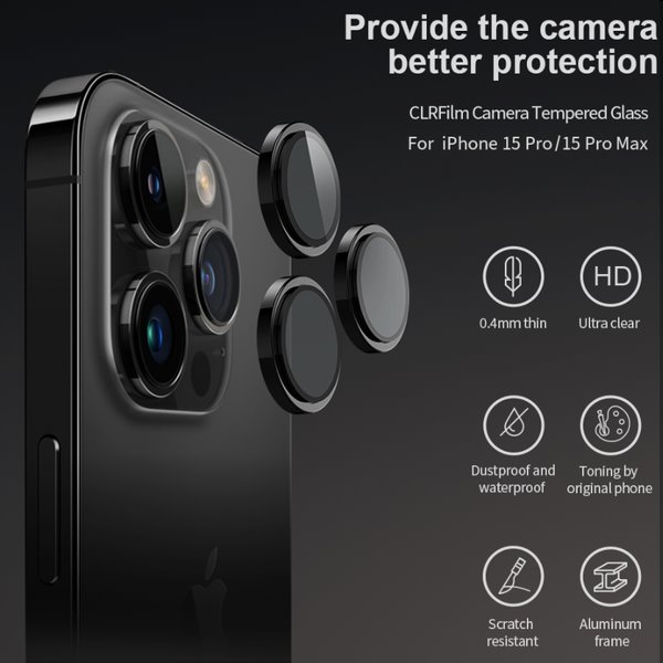 Nillkin CLRFilm Camera Optik pre Apple iPhone 15 Pro, 15 Pro Max, čierna