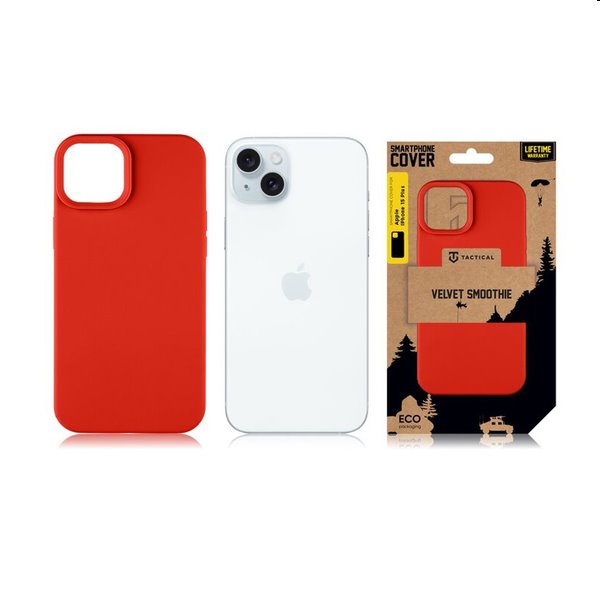 Zadný kryt Tactical Velvet Smoothie pre Apple iPhone 15, červená