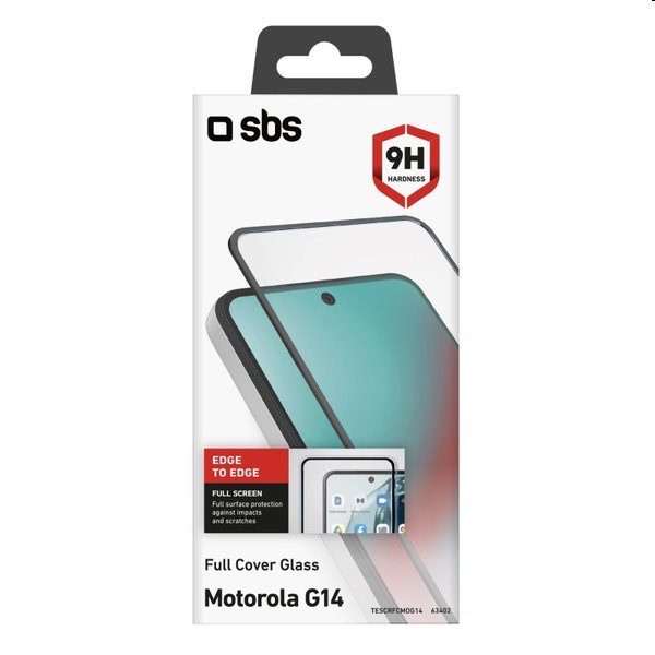 Tvrdené sklo SBS Full Cover pre Motorola Moto G14, čierna