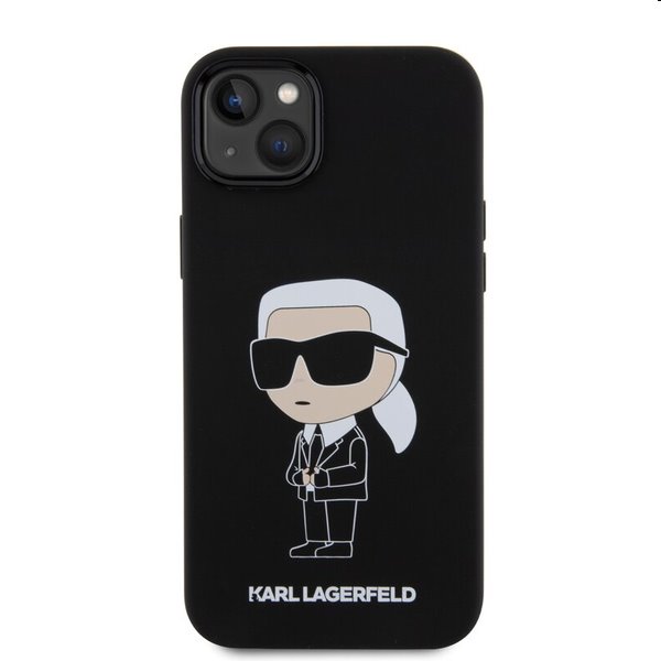 Zadný kryt Karl Lagerfeld Liquid Silicone Ikonik NFT pre Apple iPhone 15 Plus, čierna