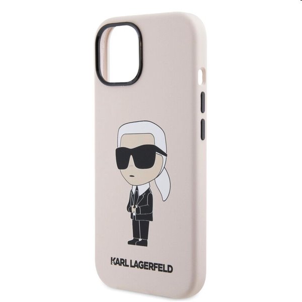 Zadný kryt Karl Lagerfeld Liquid Silicone Ikonik NFT pre Apple iPhone 15, ružová