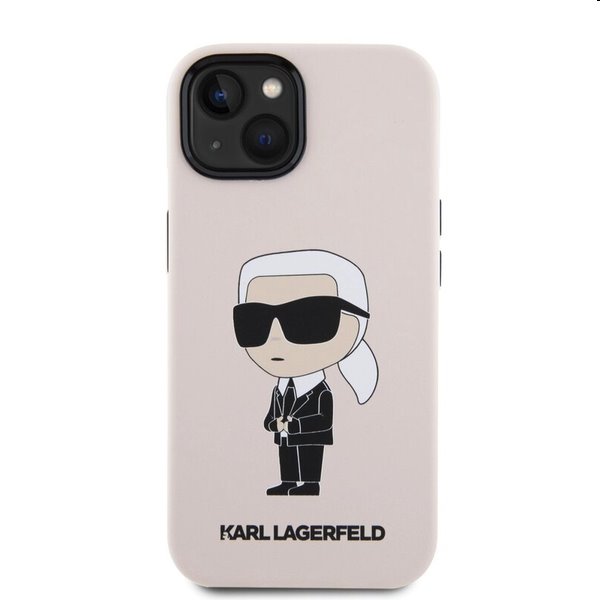 Zadný kryt Karl Lagerfeld Liquid Silicone Ikonik NFT pre Apple iPhone 15, ružová