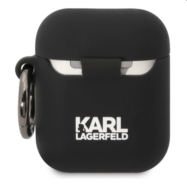 Karl Lagerfeld 3D Logo NFT Choupette Head silikónový obal pre Apple AirPods 1/2, čierny