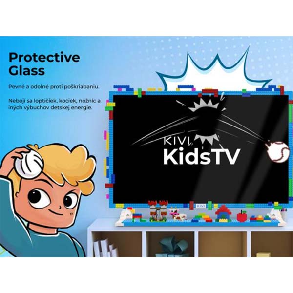 Kivi TV pre deti, 32" (81cm), FHD, Android TV 11, 1920x1080, ochranné sklo, nočné svetlo