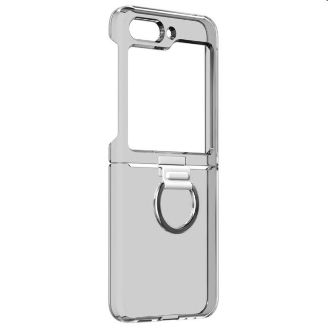 Zadný kryt Clear Cover s držiakom na prst pre Samsung Galaxy Z Flip5, transparentná