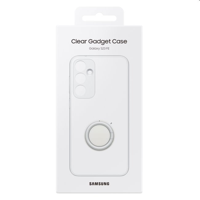 Zadný kryt Clear Gadget pre Samsung Galaxy S23 FE, transparentná (s odnímateľným úchytom)