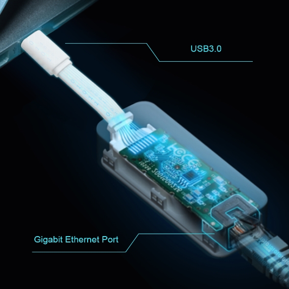 TP-Link UE300C USB 3.0 type-C na gigabitový ethernetový sieťový adaptér