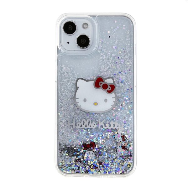 Zadný krytHello Kitty Liquid Glitter Electroplating Head Logo pre Apple iPhone 15, transparentná
