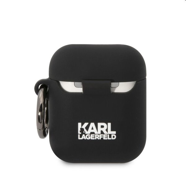 Karl Lagerfeld 3D Logo NFT Karl Head silikónový obal pre Apple AirPods 1/2, čierny