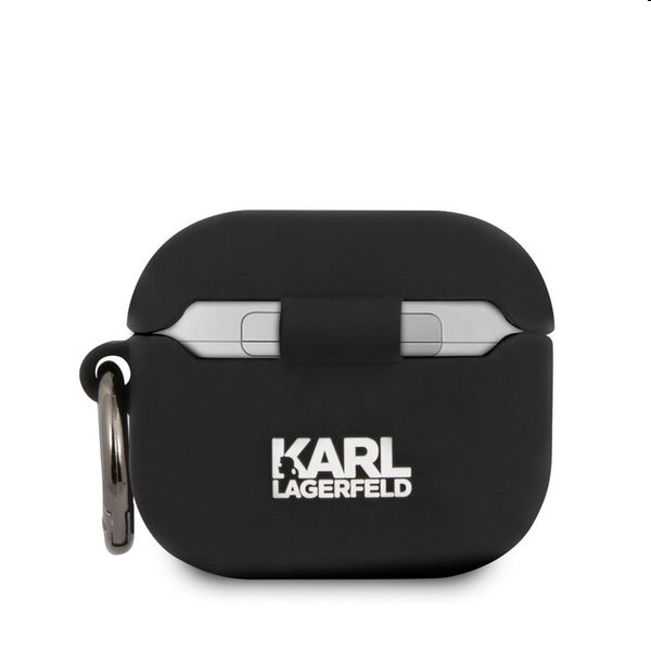 Karl Lagerfeld Rue St Guillaume silikónový obal pre Apple AirPods 3, čierny