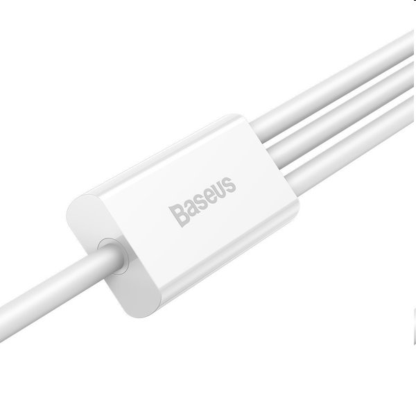 Baseus CAMLTYS-02 Superior rýchlonabíjací Dátový Kábel 3v1 USB-C, Lightning, MicroUSB 1,5 m, biely