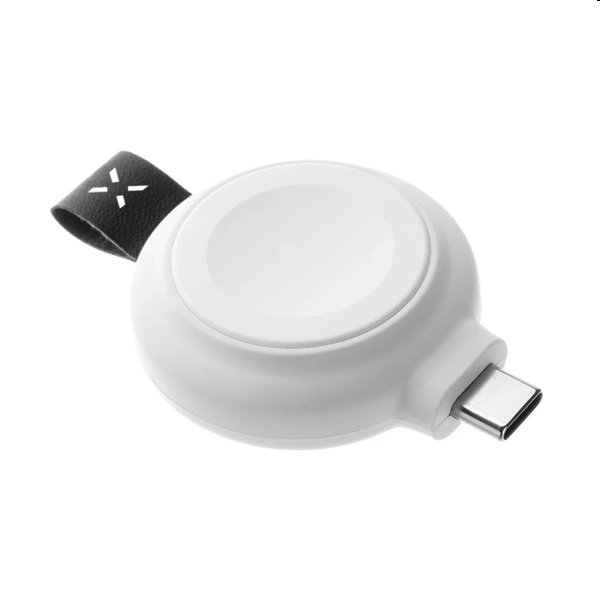 FIXED Orb Magnetický nabíjací adaptér pre Apple Watch s podporou rýchlonabíjania, MFi, biela