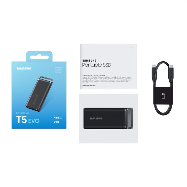 Samsung SSD disk T5 EVO, 2 TB, USB 3.2, čierna