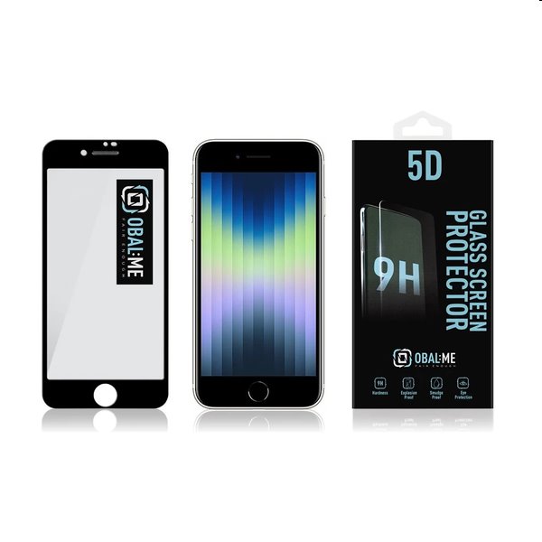 OBAL:ME 5D Ochranné tvrdené sklo pre Apple iPhone 7, 8, SE20, SE22, čierna