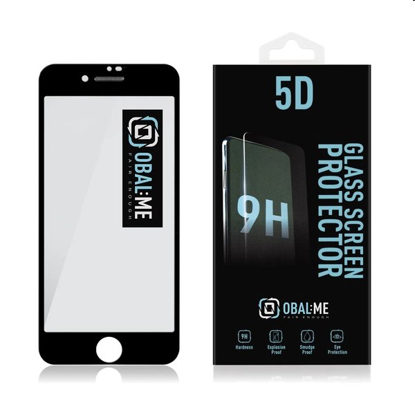 OBAL:ME 5D Ochranné tvrdené sklo pre Apple iPhone 7, 8, SE20, SE22, čierna