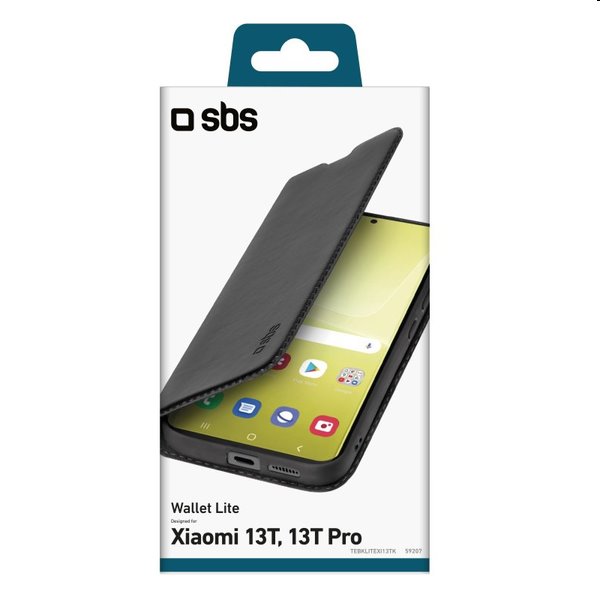 Knižkové puzdro SBS Book Wallet Lite pre Xiaomi 13T/13T Pro, čierna