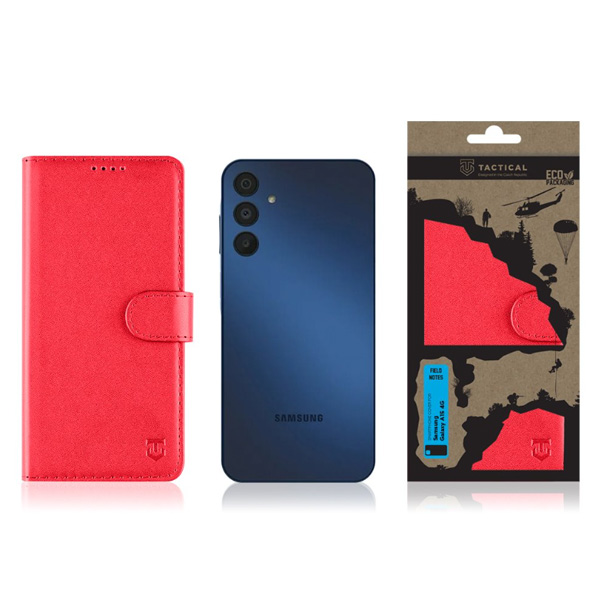 Knižkové puzdro Knižkové puzdro Tactical Field Notes pre Samsung Galaxy A15 4G, červená